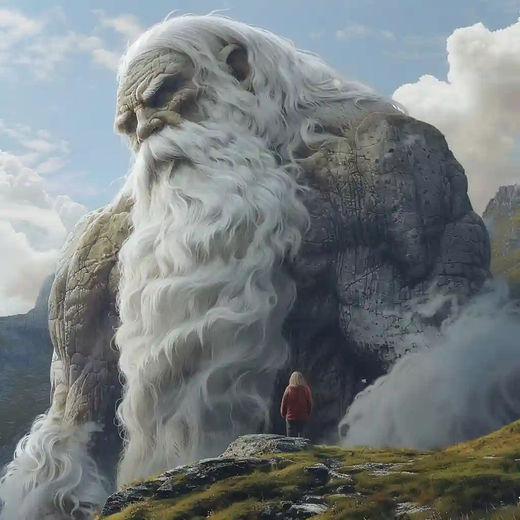 Bergrisi, a mountain spirit, its form as eternal as the hills