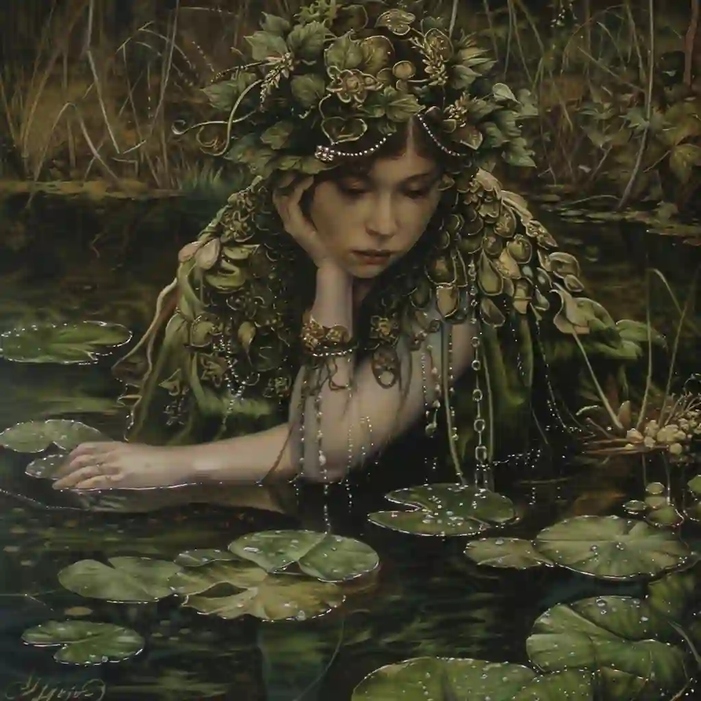 portrait of a Limnad, a nymph of the lake,