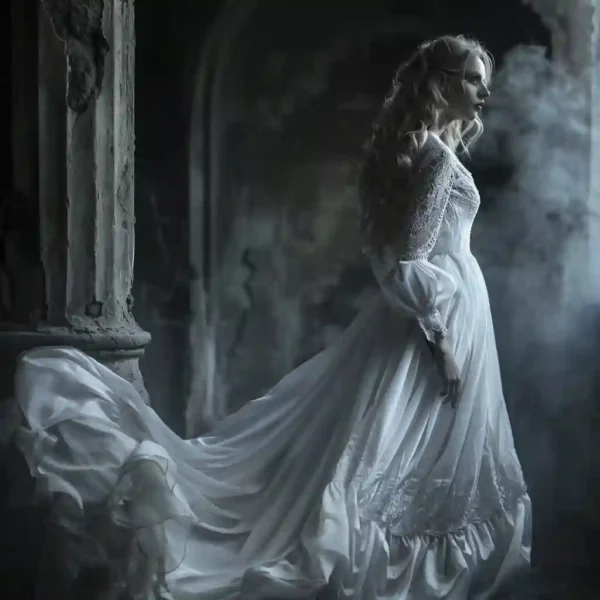 Artwork of Baobhan Sith, dressed in white