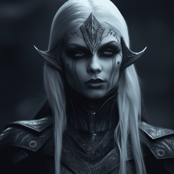 closeup shot of beautiful dark alfar