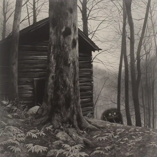 The shadowy presence of a Hidebehind,