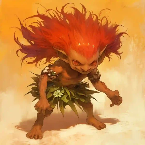 Illustration of a Kijimuna, with a cheeky grin