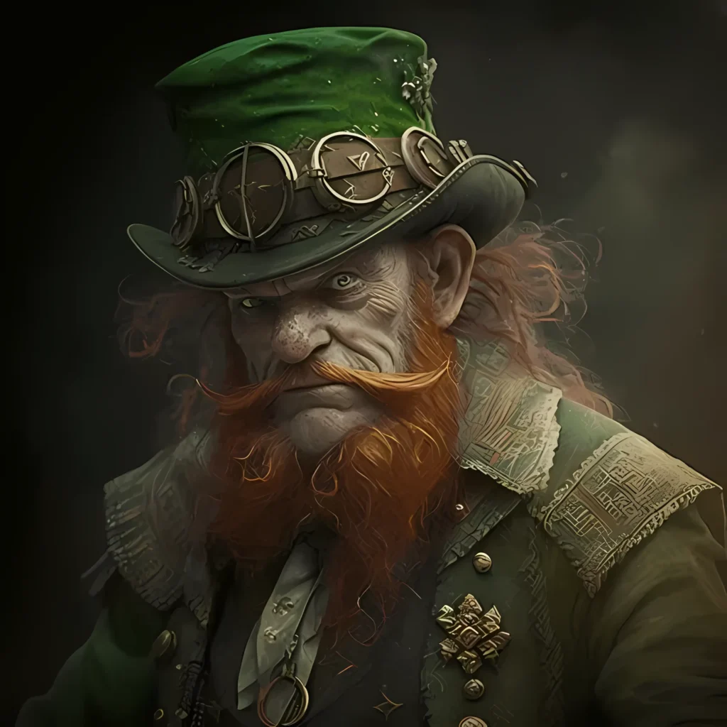 festive leprechaun in a green garb