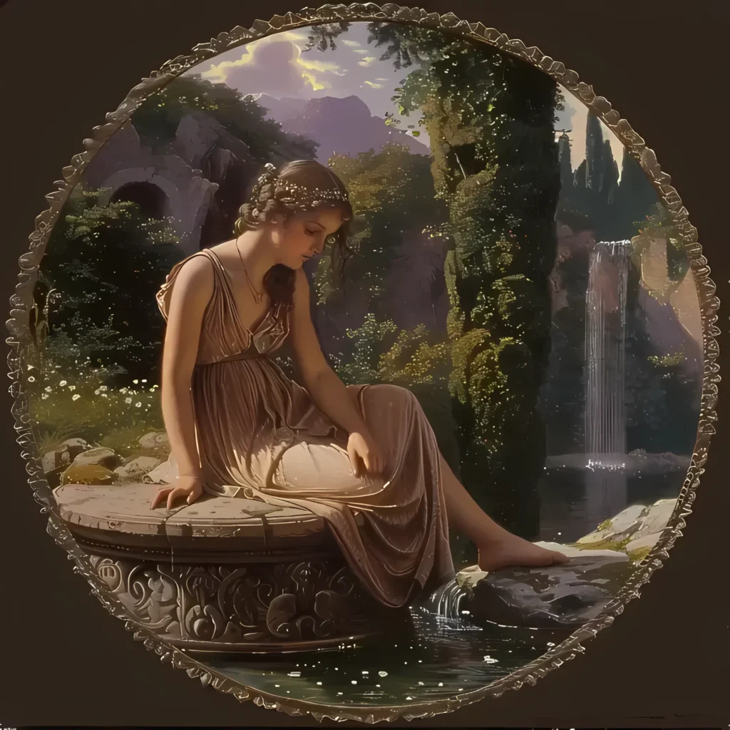 Portrait of a Naiad, by a tranquil stream.