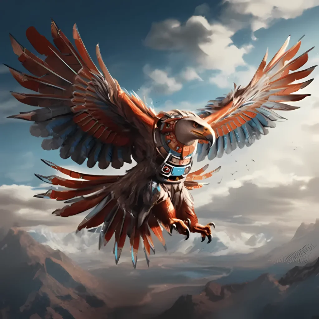 majestic thunderbird soaring above the clouds