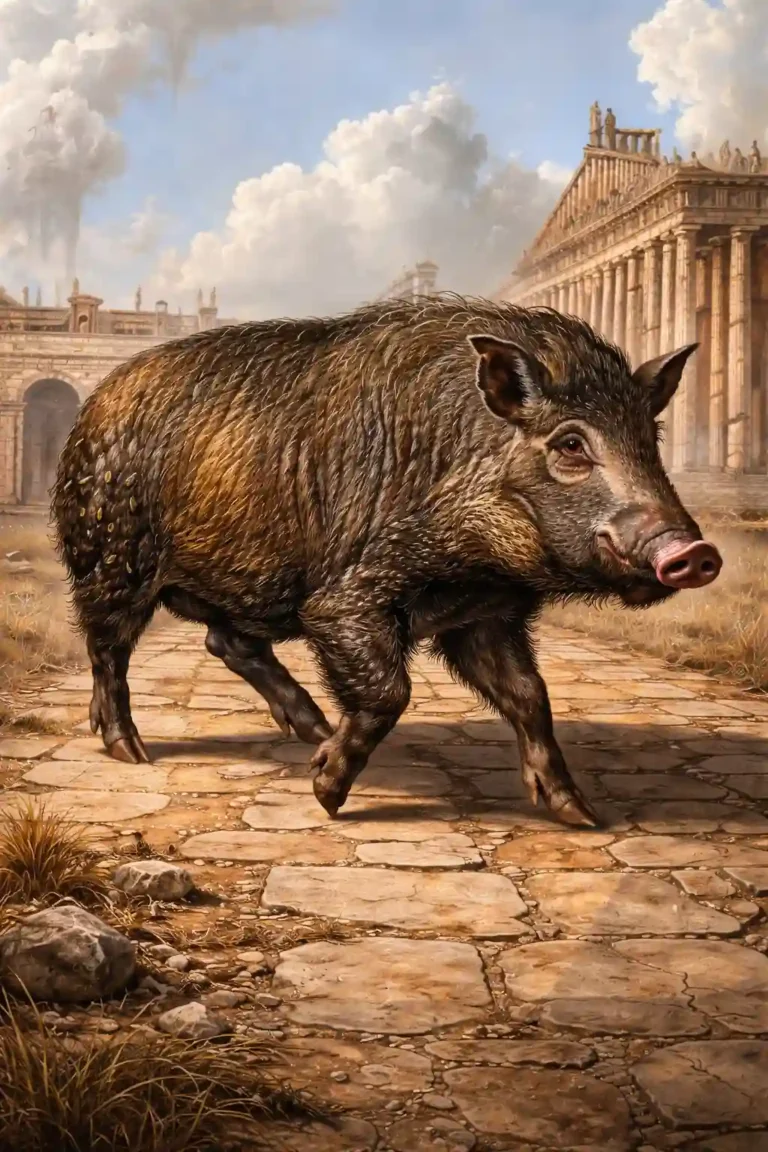Illustration of the Calydonian Boar, in Calydon