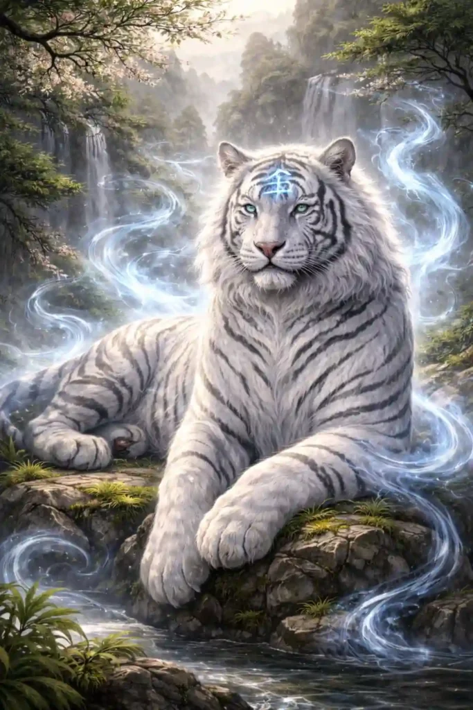chinese mythical white tiger