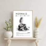 mermaid art on a shelf