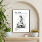 monochrome inage of a fairy wall art