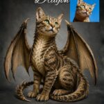 hybrid dog dragon portrait