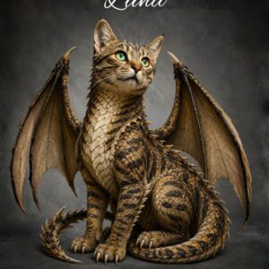 hybrid cat-dragon portrait of luna