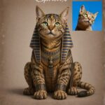 hybrid cat sphinx portrait