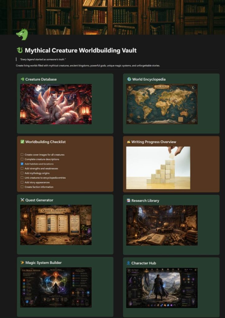 Notion Templates for Fantasy Worldbuilding